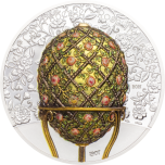 Peter Carl Fabergé – Rose Trellis. Mongolia 1000 Togrog 2021 selectively gilded 99,9% silver coin 2oz