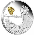 Best Wishes On Your Wedding Day - Australia 1$  2023 99,99% Silver Coin with Gold Plating, 1 oz