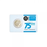 2 € юбилейная монета 2021 г. Франция - 75 лет ЮНИСЕФ (coin card)
