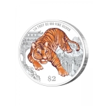 Lunar Year of the Tiger 2022 Singapore 2$ 99,9% silver coin, 7,78 g