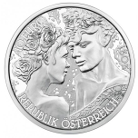  "Любовь и страсть" - Австрия 10€ 2021 г. 92,5% серебряная монета с цветной печатью. 15,552 гр