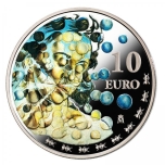  Сальвадор Дали «Галатея со сферами» - Испания 10€ 2021.г. 92,5% серебряная монета с цветной печатью, 27 г