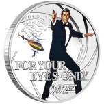 James Bond - Erittäin salainen. Tuvalu 1/2 $ 2021 99,9% hopearaha väripainatuksella, 15,53 g,