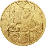 The Twelve Olympians in the Zodiac - Zeus & Leo. Samoa 0.20 $ 2021  Gold plated Copper/Nickel coin