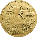 Olümpose jumalused ja sodiaagimärgid. Apollo & Kaksikud- Samoa 0,2 $ 2021.a. kullatud vasknikkelmünt 25 g