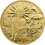 The Twelve Olympians in the Zodiac - Apollo & Gemini. Samoa 0.20 $ 2021  Gold plated Copper/Nickel coin