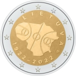 2 € юбилейная монета 2022 г. Литва - 100-летие баскетбола в Литве