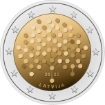 Läti 2022 a 2€ juubelimünt  - Finantsteadlikkus