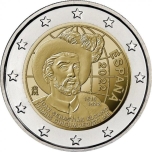 Hispaania 2022 a 2€ juubelimünt - esimesest ümbermaailmareisist möödub viis sajandit
