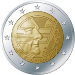 2 € юбилейная монета Франция 2022 г. - Жак Ширак