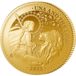 «Уна и лев» Остров Святой Елены 2 £ 2022 г. 99,9% золотая монета 1/4  унции