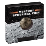 Меркури. Шар 3D -  Барбадос 5 $ 2022 г.  99,9% серебряная монета с антик обработкой. 31,1 г