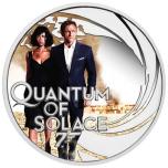 James Bond - Quantum of Solace. Tuvalu 1/2 $2022.v. 99,9% hopearaha väripainatuksella, 15,53 g,