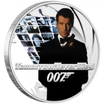 James Bond - Huominen ei koskaan kuole. Tuvalu 1/2 $2022.v. 99,9% hopearaha väripainatuksella, 15,53 g,