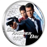 James Bond - Kuolema saa odottaa. Tuvalu 1/2 $2022.v. 99,9% hopearaha väripainatuksella, 15,53 g,