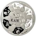 Save our Earth. Vanuatu 20 Vatu 2022 Süsinikuneutraaline 1 oz 99,9% Silvr coin.