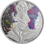 "Зубная фея" - Гана, 2 седи, 2022. г. 99,9% серебряная монета с цветной печатью и кристаллом, 1/2 унции.