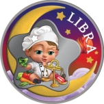 Baby Zodiac. Libra - Republic of Ghana 2 Cedis 2022 1/2 oz silver coin in digital printing