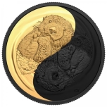Black and Gold: The sea Otter Canada 20$ 2022 gold and black rhodium plating, 99,99% silver coin, 1 oz