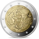 2 € юбилейная монета  2022 г. Франция  -  «35 лет Программа Эразма»