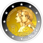Luksemburgi  2022a 2€ juubelimünt  - suurhertsogi Guillaume'i ja suurhertsoginna Stéphanie abielu 10. aastapäev