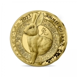 Год Кролика 2023 г. Франция, 50 € 2023 г. 99,9% золотая монета, 1/4 унции.