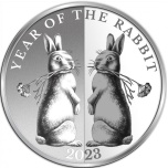  Lunar Year of the Rabbit 2023. Mirror Rabbit Tokelau 5$ 2023 99,9% silver coin 1 oz