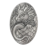 Abudance, Prosperiry and Good Fortune. The Year of the Dragon. Djibouti 250 Fr. 2024 Antique Finish 5 oz 99,9% silver coin 