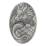 Abudance, Prosperiry and Good Fortune. The Year of the Dragon. Djibouti 250 Fr. 2024 Antique Finish 5 oz 99,9% silver coin 