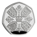 Ее Величество королева Елизавета II  -  Великобритания 50 p 2022 года. Mедно-никилиевая монета.