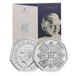 Tema Majesteet kuninganna Elizabeth II mälestuseks -  Suurbritannia 50 p vask-nikkel münt, 8 g