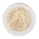  2 € юбилейная монета 2022 г. Эстония -Украина и свобода 