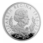 Kuningatar Elizabeth II Isobritannia 2£ 2022 99,9% hopearaha, 31,21 g