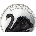 ”Черный лебедь- Острова Кука 10$ 2023 г. 99,9% серебряная монета. 62,2 г.