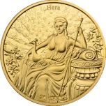  "Олимпийские боги и знаки зодиака" . "Гера & Водолей".  Самоа 0,2$ 2022 г.  Медно-никелевая монета с позолотой, 25 g.