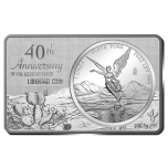 «Libertad монете 40 лет» - 99.99% серебряная монета в слитке, Mexico, 2022 г. - 3 унции.