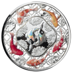 Filigree Koi. Solomon Islands 5$ 2023 2 oz 99,9% silver coin with hologram