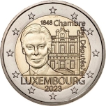 2 € юбилейная монета 2023 г. - 175 лет Палате депутатов Люксембурга и первой Конституции 1848 