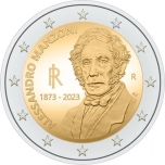  2 € юбилейная монета  2023 г. Италия -150 лет со дня смерти Алессандро Мандзони
