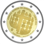 2 € юбилейная монета 2023 г.Всемирный день молодежи в Лиссабоне 2023 - 