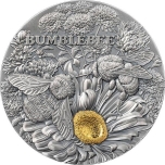 Bumblebee Nature Architects 2 oz Antique finish Silver Coin 10 Cedis Republic of Ghana 2023
