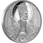 "Коронация короля Карла III". Острова Ниуэ, 1$, 2023 г. 99,9% серебряная монета, 1 унция.