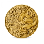 "Лунный календарь-- Год дракона 2024г." - Франция, 0,25€, медно-никилиевая монета.