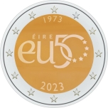 2 € юбилейная монета  2023 г. Ирландия -	50-летие вступления Ирландии в ЕС 