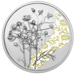 "Язык цветов- Ромашка" - Австрия, 10€, 2023 г. 92,5% серебряная монета с цветной печатью,15,552 г.