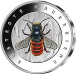 "Wonderland of insects" -Red mason bee. Germany 5€ 2023 commemorative coin