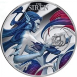 Mythical Creatures - The Siren. Niue 5$ 2023 99,9% silver coin, 62,2 g