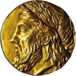 Pegasus and Zeus Palau 2$ 2020 antique finish gilded 99,9% silver coin, 12 g 
