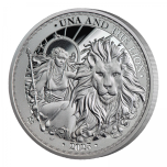 «Уна и Лев»  1 £ Остров Святой Елены 2023 г. 99,9% серебряная монета. 1 унция