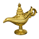 Aladdin´s Magic Lamp 3D. Djibouti 250 Fr. 2024  5 ozgoldplated  99,9% silver coin, 5 oz 